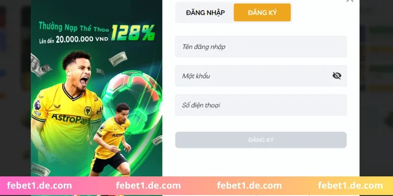 3 bước đăng ký Febet thành công siêu tốc